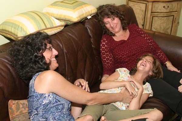 Stephanie gets tickled by her aunts